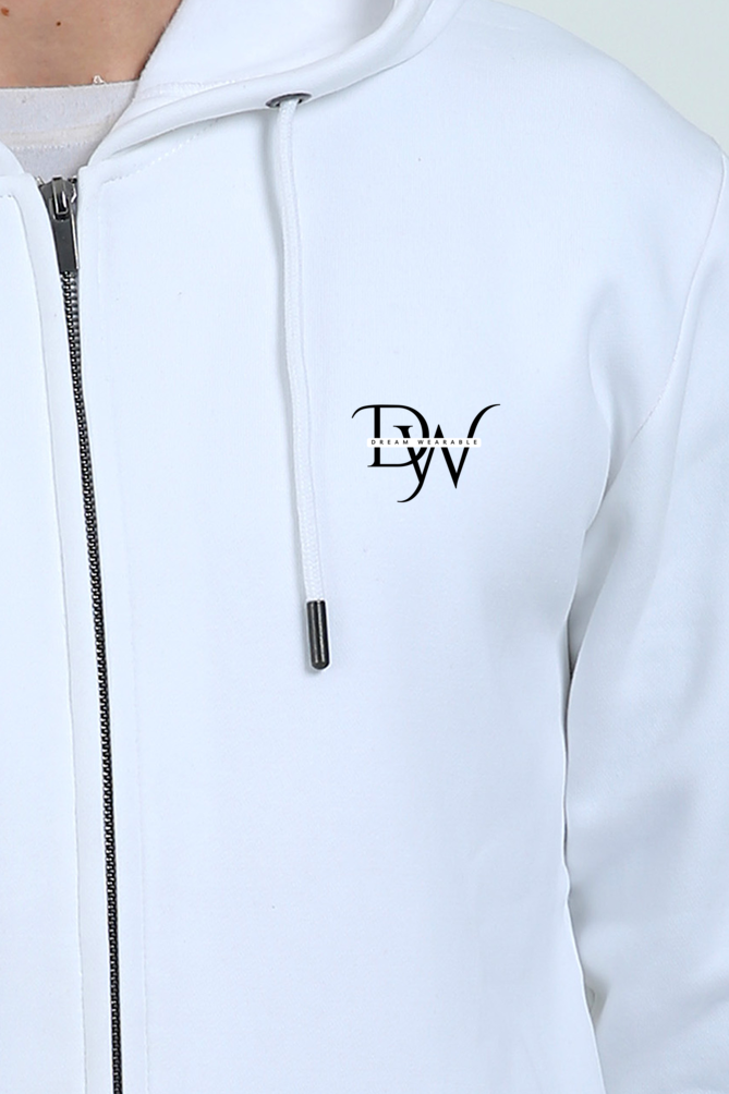 Heavyweight Zip Bomber Jacket White