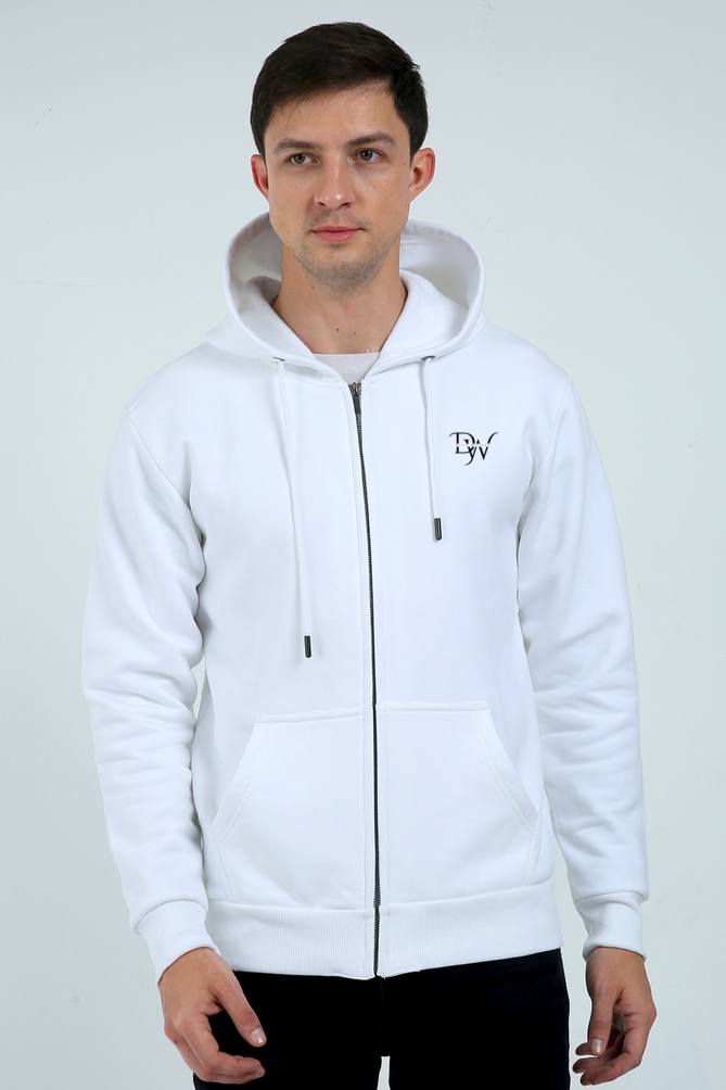 Heavyweight Zip Bomber Jacket White